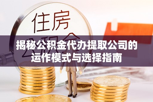 漯河揭秘公积金代办提取公司的运作模式与选择指南